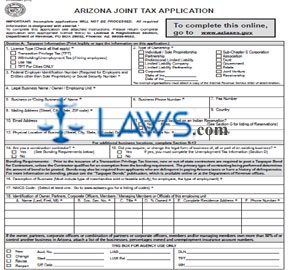 Form JT-1 Joint Tax Application for a Business License 